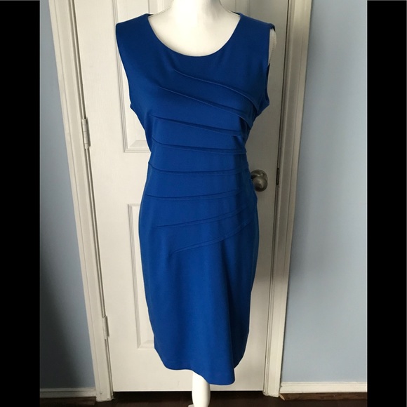 calvin klein royal blue sheath dress